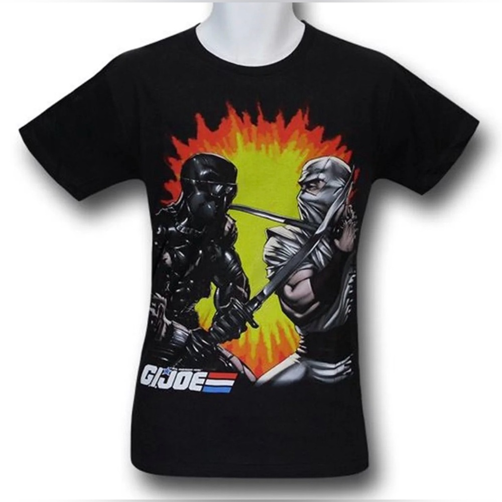 GI Joe Storm Shadow/Snake Eyes Black Graphic T. Size L.